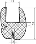 Uszczelka na szybę zespoloną 19mm 148