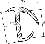 Uszczelka szeroka do drzwi izotermy 062