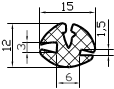 Uszczelka z klinem 12x15 143